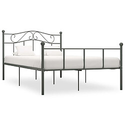 vidaXL Cadre de lit sans matelas gris métal 160x200 cm