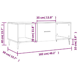 vidaXL Table basse Blanc brillant 102x50x40 cm Bois d'ingénierie pas cher