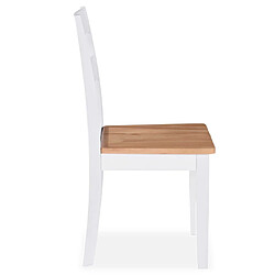 Acheter Maison Chic Lot de 6 Chaises à manger,Chaise pour cuisine blanc bois d'hévéa -MN30542