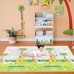 Teamson Kids Tapis de jeu d’éveil pliable pour enfant bébé double face 2 en 1 Sunny Safari Magic Garden Fantasy Fields PS-PM001