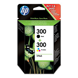 HP 300 pack de 2 cartouches d'encre noir/trois couleurs authentiques 