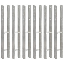 vidaXL Piquets de clôture 6 pcs Argenté 7x6x60 cm Acier galvanisé 