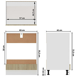 vidaXL Armoire à four Chêne sonoma 60x46x81,5 cm Bois d’ingénierie pas cher