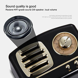 Avis Universal Mini haut-parleur portable sans fil Bluetooth rétro 3D stéréo autour de subwoofer support Xiaomi/| haut-parleur portable (noir)