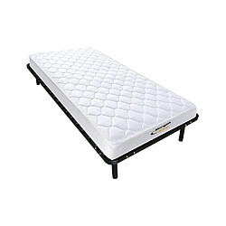 Vente-Unique Ensemble 90 x 190 cm cadre à lattes + matelas ressorts et mémoire de forme ép.15cm - WOLKENLOS de MORGENGOLD