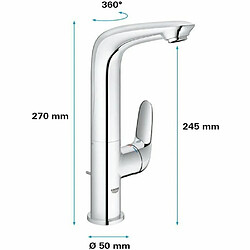 Avis GROHE - Mitigeur monocommande Lavabo Taille L Wave Chromé 23584001