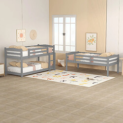 Avis KOMHTOM Lits Superposés Triple - 90 X 200 cm - Pour Adultes Et Enfants - Protection Antichute - Gris