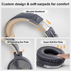 Universal Audio sur casque, casque basse filaire avec lecteur 50mm, casque pliable et léger pas cher