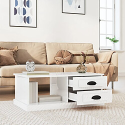 Avis Maison Chic Table basse,Table Console Table d'appoint, Table pour salon Blanc brillant 90x50x35 cm Bois d'ingénierie -MN68993