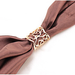 2pcs Anneau de Foulard Femme Forme Rose En Alliage Simple Vintage -Argent + Or