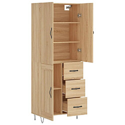 Avis vidaXL Buffet haut Chêne sonoma 69,5x34x180 cm Bois d'ingénierie