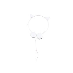 LUUCOZK Casque de musique filaire en forme d'oreille de chat mignon 3,5 mm avec microphone-Blanc 