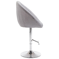 Avis Decoshop26 Tabouret de bar design moderne forme œuf capitonné avec repose-pieds en métal chromé tissu gris TDB10337