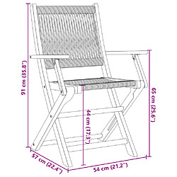 vidaXL Ensemble de bistro 3 pcs beige polypropylène et bois massif pas cher