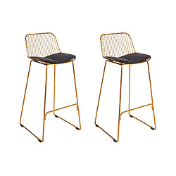 Beliani Tabouret de bar Set de 2 Métal Doré PENSACOLA