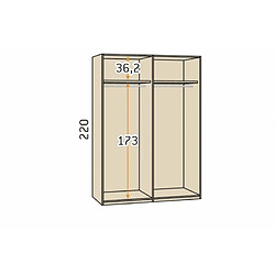 Acheter Inside 75 Armoire 4 portes Cadres standard 199,2 x 220 cm structure Habana façade Polar poignée Barra Blanco