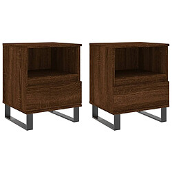 Maison Chic Lot de 2 Tables de chevet,Table de nuit,Table d'appoint pour salon chêne marron 40x35x50 cm bois ingénierie -MN64689