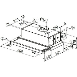 Hotte télescopique 90cm 305 m³/h silver - aht930ix - AIRLUX pas cher