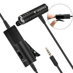 Wewoo Microphone filaire Professionnel Clip-On 3.5mm Plug Lavalier Omni-directional Diffusion Micro à Condensateur