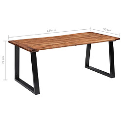 vidaXL Table à manger Bois d'acacia massif 180x90 cm pas cher