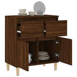 Maison Chic Buffet,Meuble de Rangement,commode pour salon,Cuisine Chêne marron 60x35x70 cm Bois d'ingénierie -MN54171 pas cher