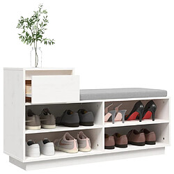 Acheter vidaXL Armoire à chaussures Blanc 110x34x61 cm Bois de pin massif