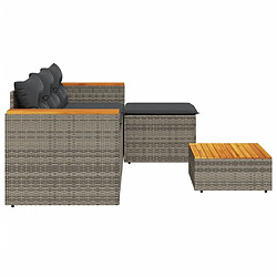 Acheter vidaXL Salon de jardin avec coussins 3 pcs gris résine tressée