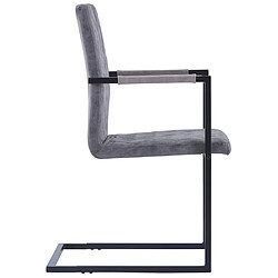 Avis vidaXL Chaises à manger cantilever lot de 4 gris foncé similicuir