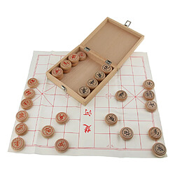 Jeu d'échecs Chinois Boîte Jeux de Voyage Xiangqi Jeu d'échecs Chinois ( Diamètre de 4CM, avec Boîte en Bois )