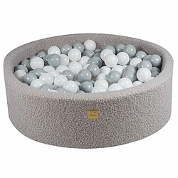 MEOWBABY Piscine à Balles pour Bébé - Rond 90x30cm avec 200 Balle, Boucle, Gris : Blanc/Gris