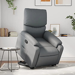 vidaXL Fauteuil inclinable Gris Similicuir 