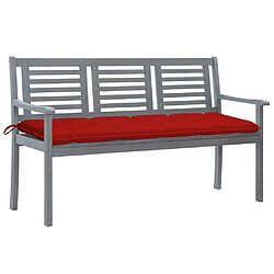 Maison Chic Banc de jardin | Banquette de jardin 3 places | Chaise Relax avec coussin 150 cm Gris Eucalyptus -MN44511