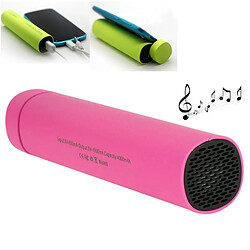 Wewoo Mini enceinte Bluetooth Banque de puissance 3 en 1 4000mAh + support smartphone + haut-parleur, pour iPhone, Galaxy, Sony, Lenovo, HTC, Huawei, Google, LG, Xiaomi, autres téléphones intelligents (Magenta) 