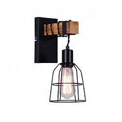 Luminaire Center Applique murale industrielle et rétro Ponte Noir Coloris : Noir Coloris de l'abat jour : Noir Matèriau : Alliage métallique, bois Hauteur en Cm : 32 Longueur en Cm : 21 Largeur en Cm : 14 IP : 20 Nomb