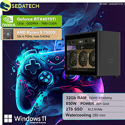 Sedatech Mini-PC Gamer Pro • AMD Ryzen 9 7900X • RTX4070Ti • 32 Go DDR5 • 2To SSD M.2 • Windows 11