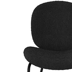 Avis Rendez Vous Deco Chaise Iris en tissu bouclé noir et pieds en métal noir (lot de 2)