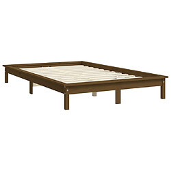 Avis vidaXL Cadre de lit sans matelas marron miel bois massif