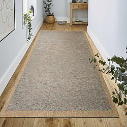 Thedecofactory JUTA FLAT RECNAT - Tapis de couloir effet jute naturel denim 80x150