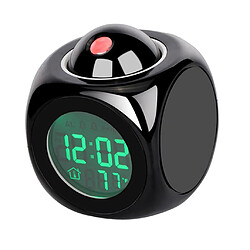 Thermomètre Snooze Rétro-éclairage Coloré Rapport Vocal Horloge De Projection Blanc