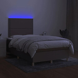 Acheter Maison Chic Lit adulte- Lit + matelas + LED,Sommier à lattes de lit matelas et LED taupe 120x190 cm tissu -GKD35450