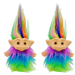 Poupées Troll Vintage Poupées Troll Lucky 2pcs Poupée Troll Porte-Bonheur Mini Figurines