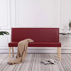 vidaXL Banc 139,5 cm Rouge bordeaux Similicuir