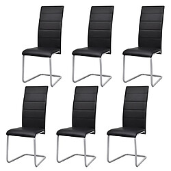 Decoshop26 Lot de 6 chaises de salle à manger cuisine design moderne cantilever synthétique noir CDS022319 