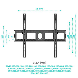 ONKRON Support Mural TV 55 Pouces - 100 Pouces TV & Ecran, Support Mural TV Inclinable Poids de 75 kg - Accroche Television Mural avec VESA 75x75 - VESA 800x600/Fixation Television Murale UT4-B Noir pas cher