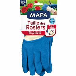 MAPA - Taille des Rosiers - Gants de Jardinage Textile 100% Coton - Anti-Perforation - Idéal taille des épineux - Bleus - Tai... 