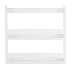 Avis Homestyle4U Etagère murale suspendue en bois Blanc 64x60x16cm