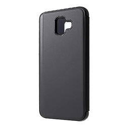 Avis Etui en PU surface de rétroviseur de fenêtre de vue noir pour votre Samsung Galaxy J6 Plus