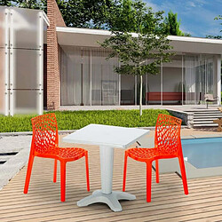 Grand Soleil Table et 2 chaises colorées polypropylen