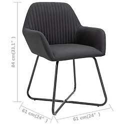 vidaXL Chaises à manger lot de 2 noir tissu pas cher