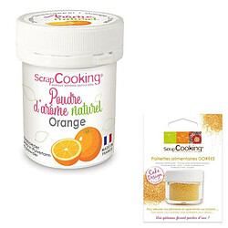 Scrapcooking Arôme alimentaire naturel en poudre orange + paillettes dorées